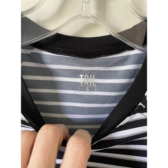 Tail Golf Striped Athletic Short Sleeve Top Short Black White Size Small NEW - Picture 4 of 7